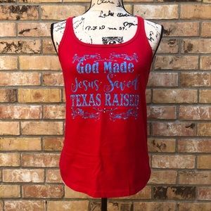 God Made, Jesus Saved, Texas Raised Tank Top